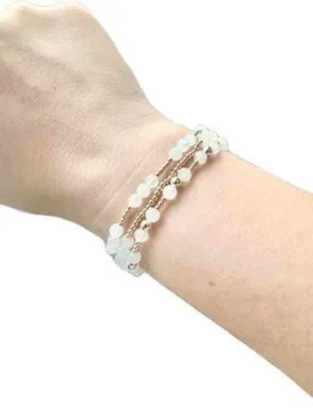 HALENNE 14k Gold Filled Ecclesiastes 4:12 Snow Quartz Bracelet Tarnish Free
